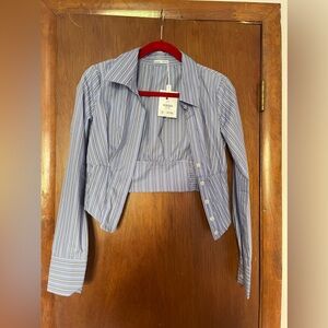 BERSHKA BLUE BUTTON DOWN